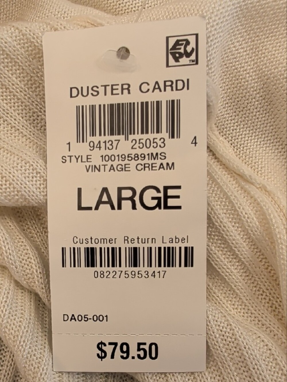 INC Int’l Concepts Cream Longline Cardigan Size L NWT Lightweight Rayon Duster - Picture 12 of 13